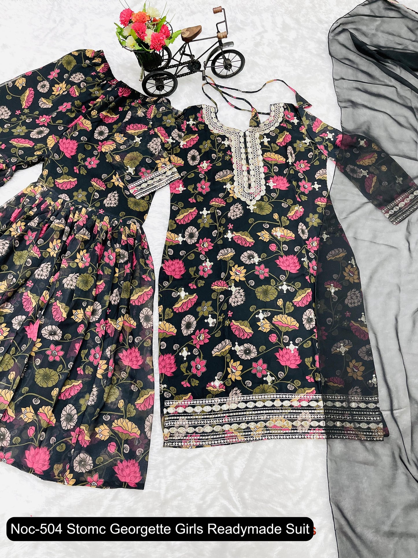 Noc-504 Stomc Georgette Girls Readymade Suit