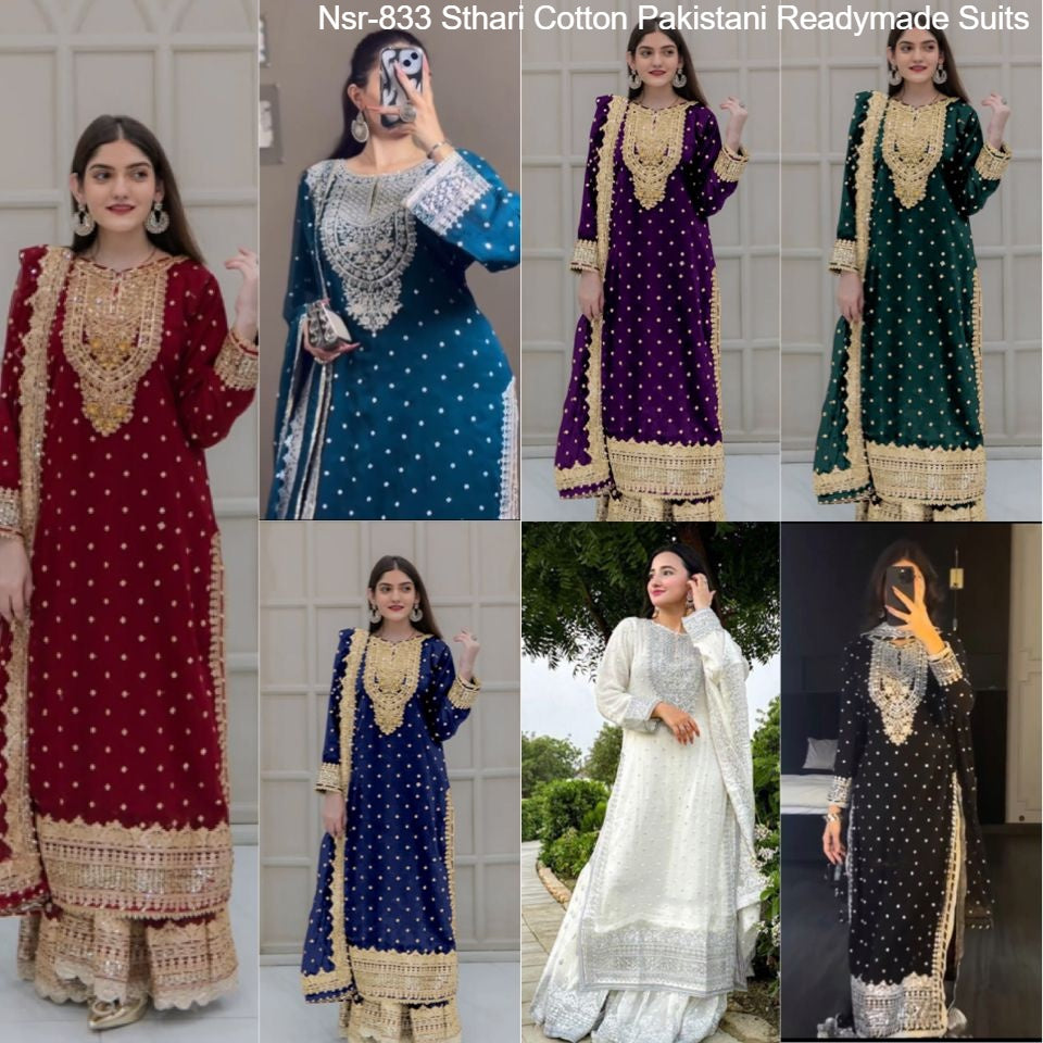 Nsr-833 Sthari Cotton Pakistani Readymade Suits