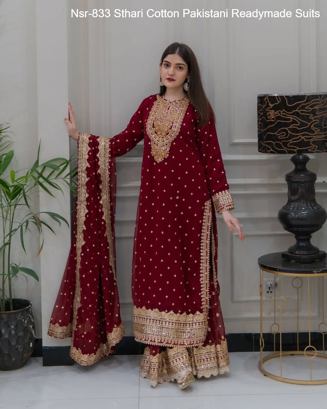 Nsr-833 Sthari Cotton Pakistani Readymade Suits