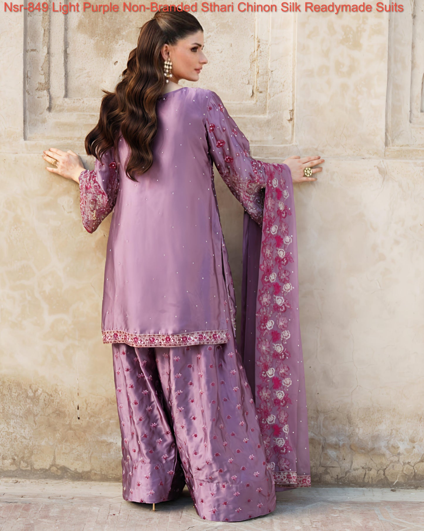 Nsr-849 Light Purple Non-Branded Sthari Chinon Silk Readymade Suits