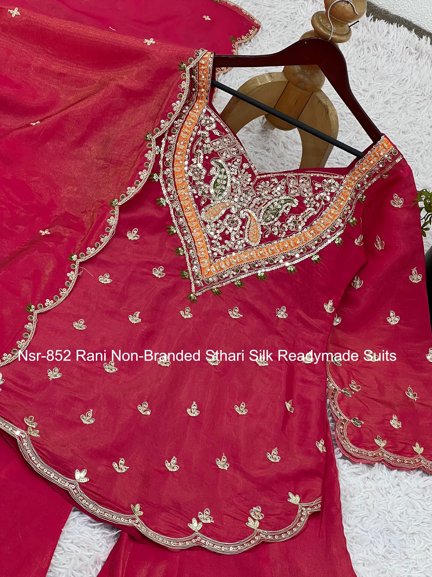 Nsr-852 Rani Non-Branded Sthari Silk Readymade Suits