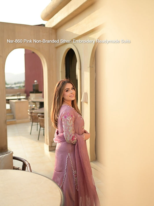 Nsr-860 Pink Non-Branded Sthari Embroidery Readymade Suits