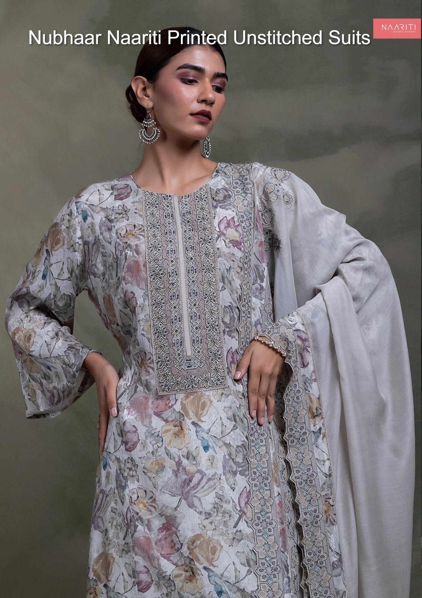 Nubhaar Naariti Printed Unstitched Suits