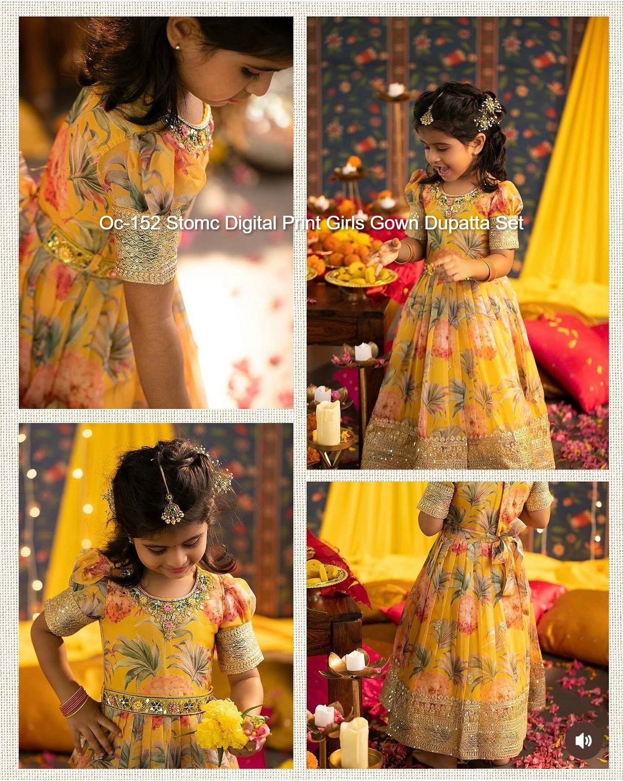 Oc-152 Stomc Digital Print Girls Gown Dupatta Set