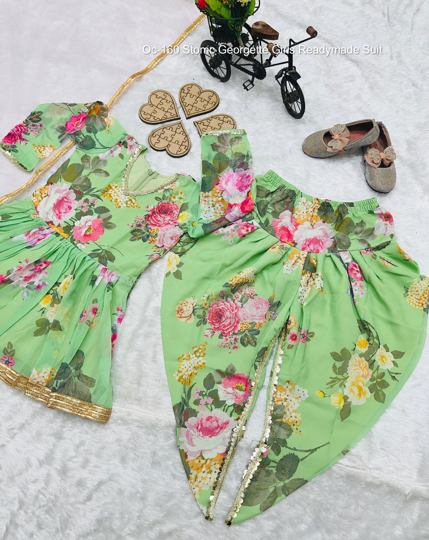 Oc-160 Stomc Georgette Girls Readymade Suit