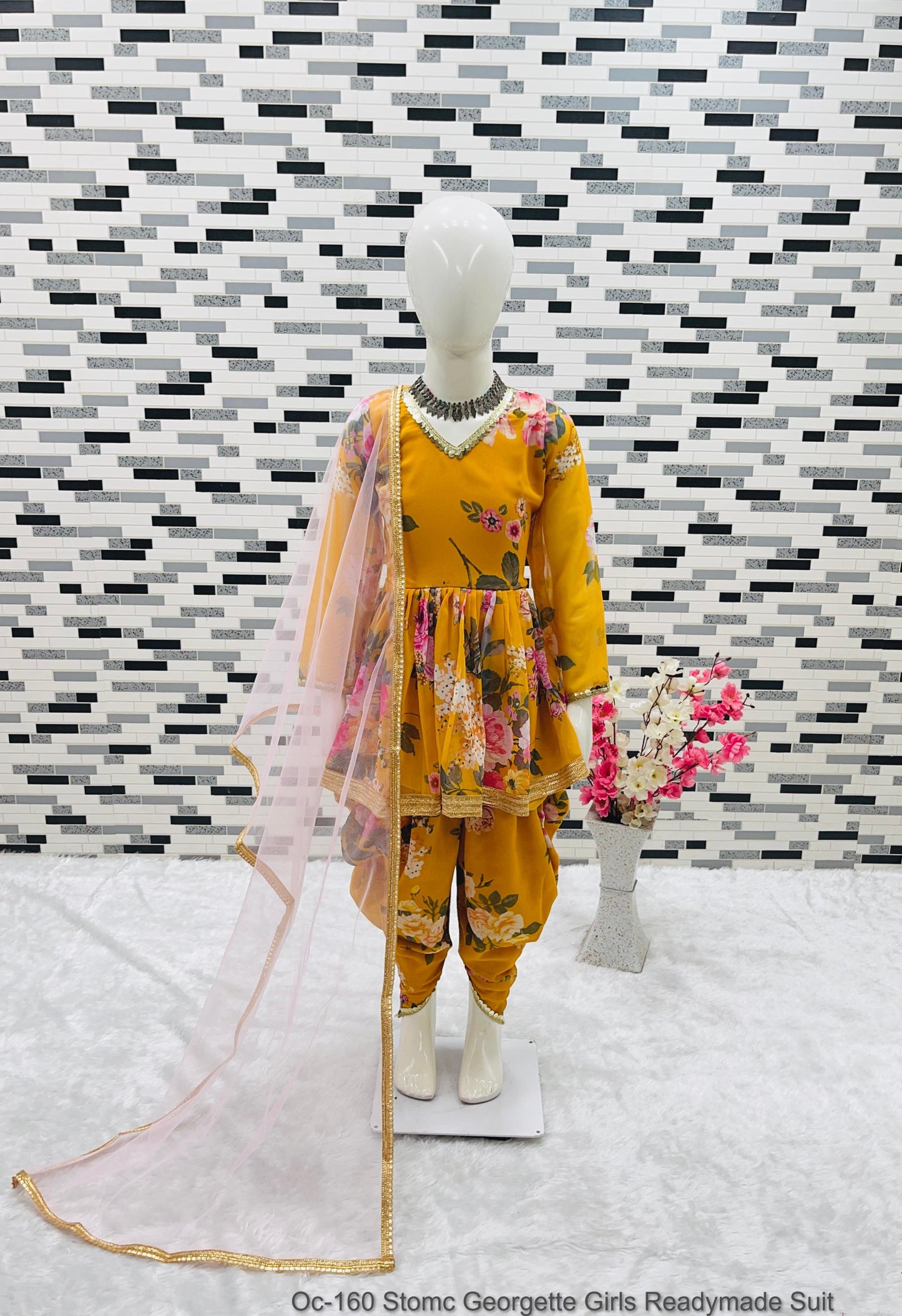 Oc-160 Stomc Georgette Girls Readymade Suit