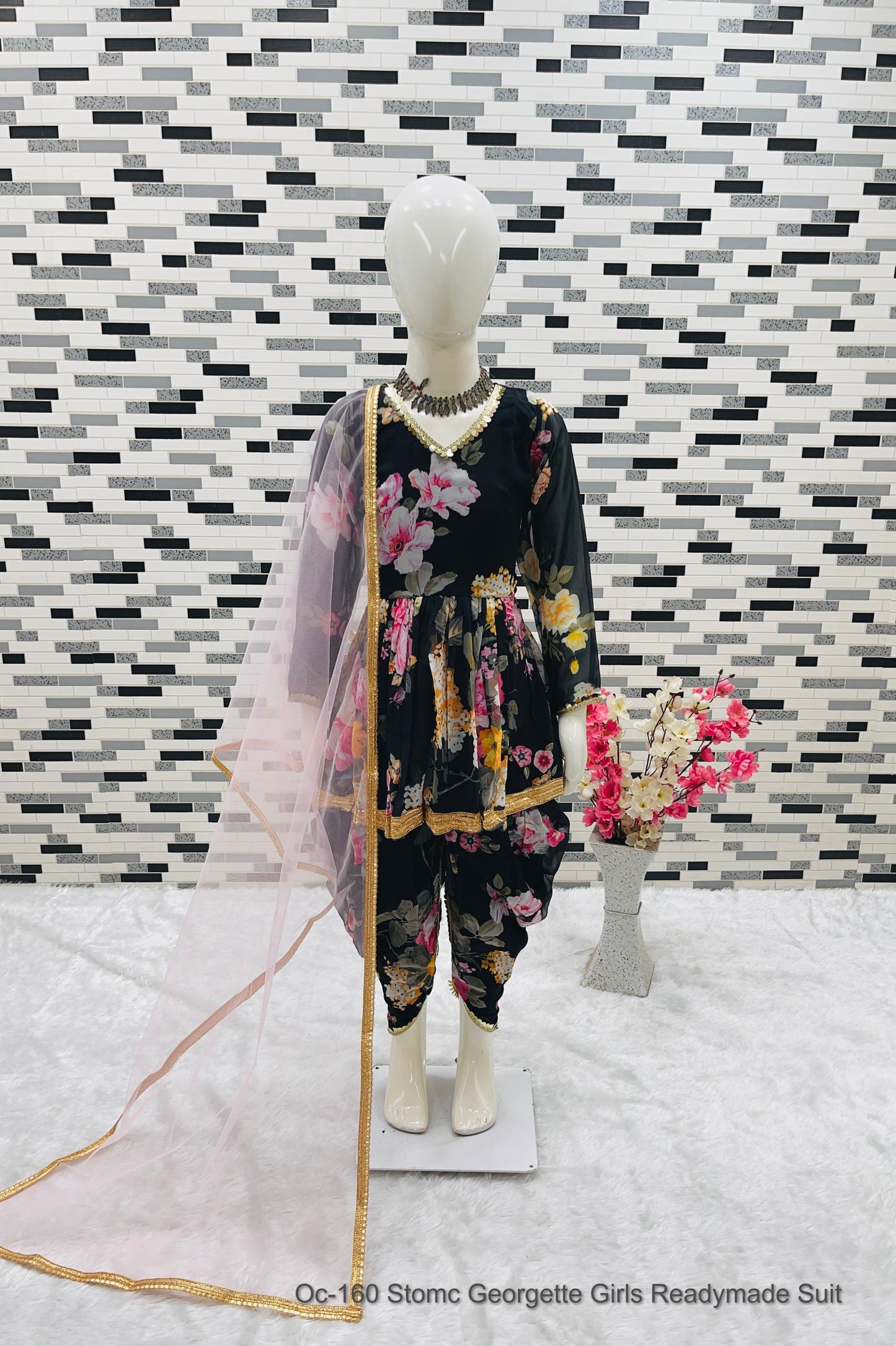 Oc-160 Stomc Georgette Girls Readymade Suit