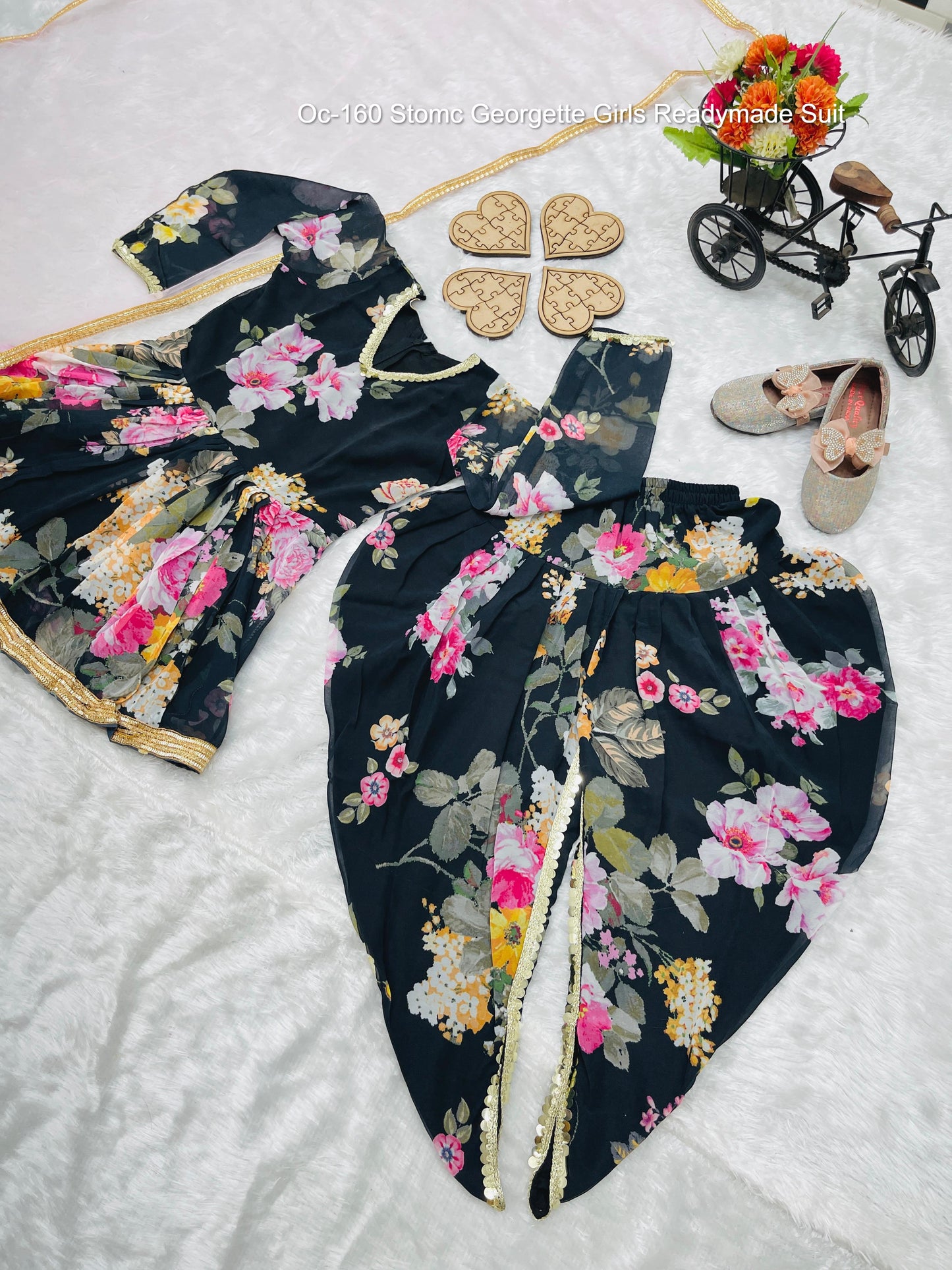 Oc-160 Stomc Georgette Girls Readymade Suit