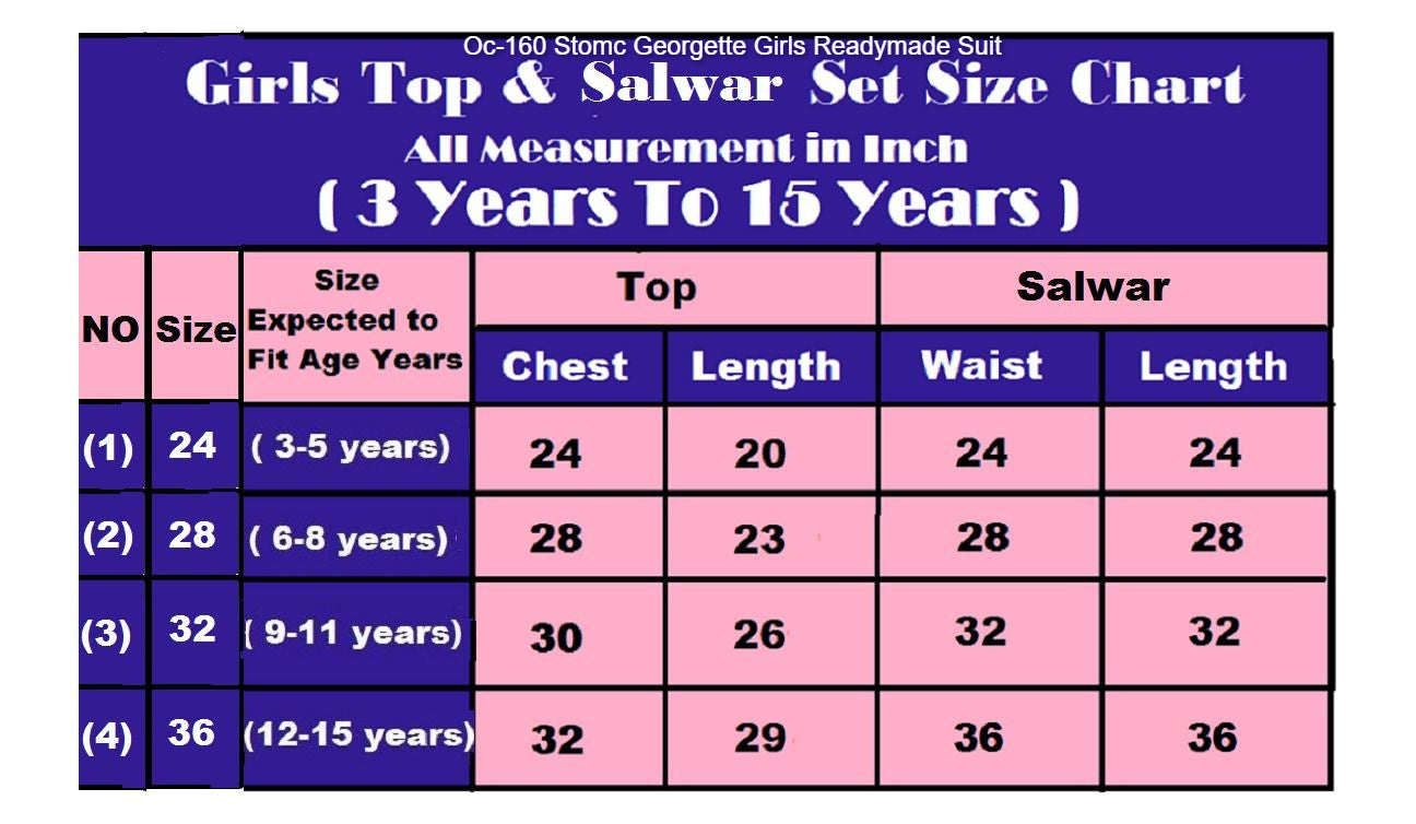 Oc-160 Stomc Georgette Girls Readymade Suit
