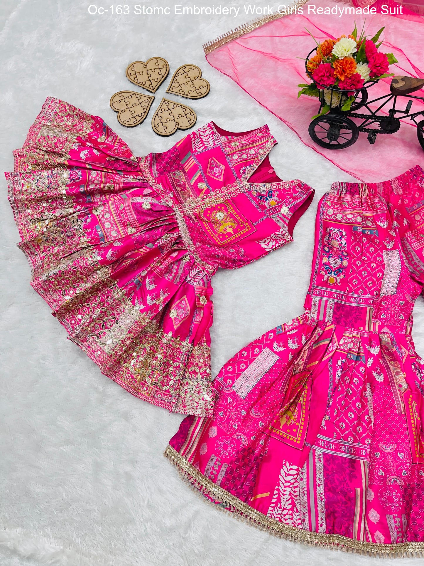Oc-163 Stomc Embroidery Work Girls Readymade Suit