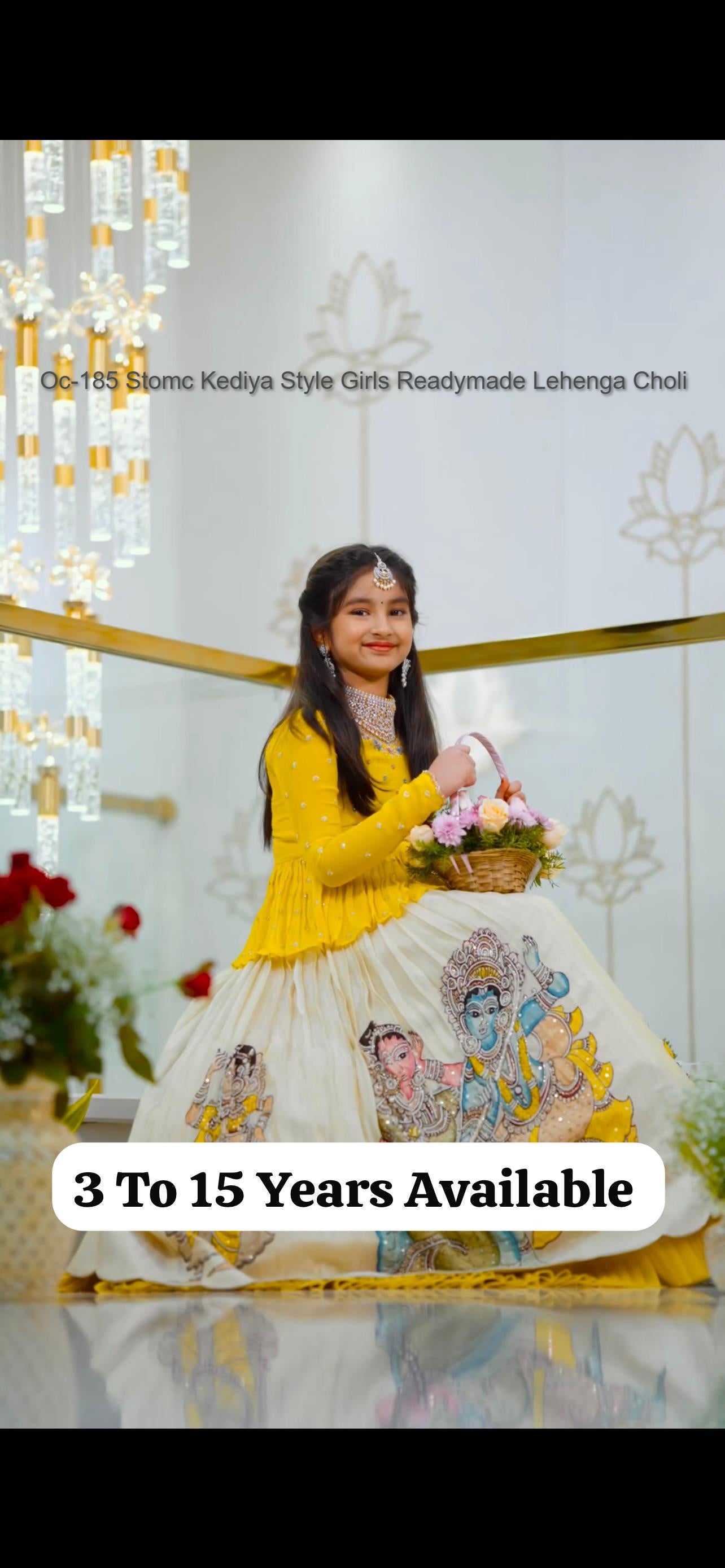 Oc-185 Stomc Kediya Style Girls Readymade Lehenga Choli