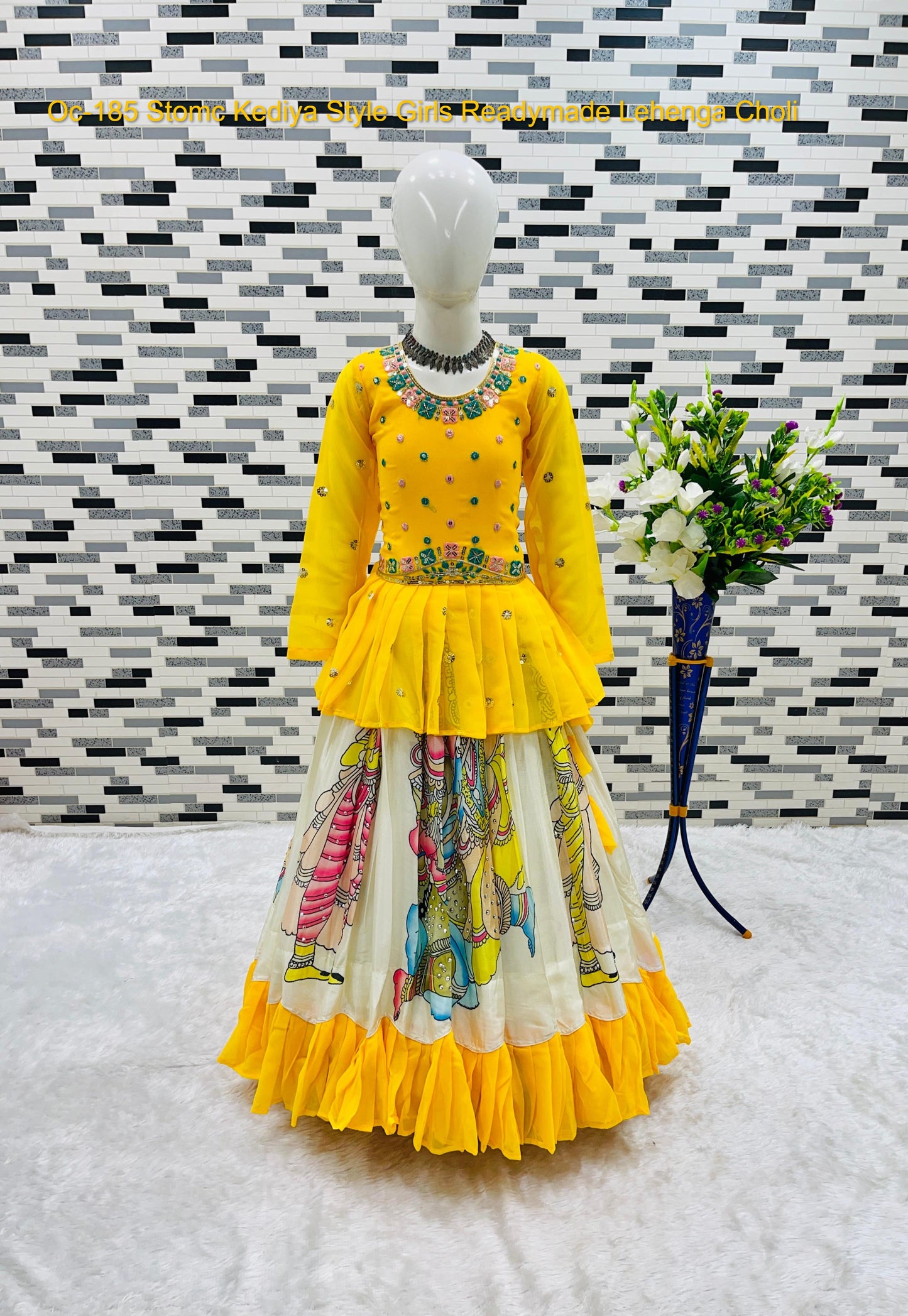 Oc-185 Stomc Kediya Style Girls Readymade Lehenga Choli