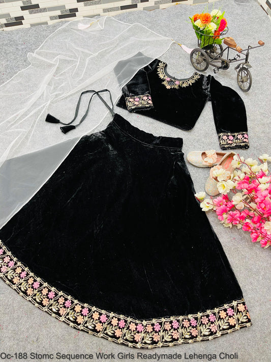 Oc-188 Stomc Sequence Work Girls Readymade Lehenga Choli
