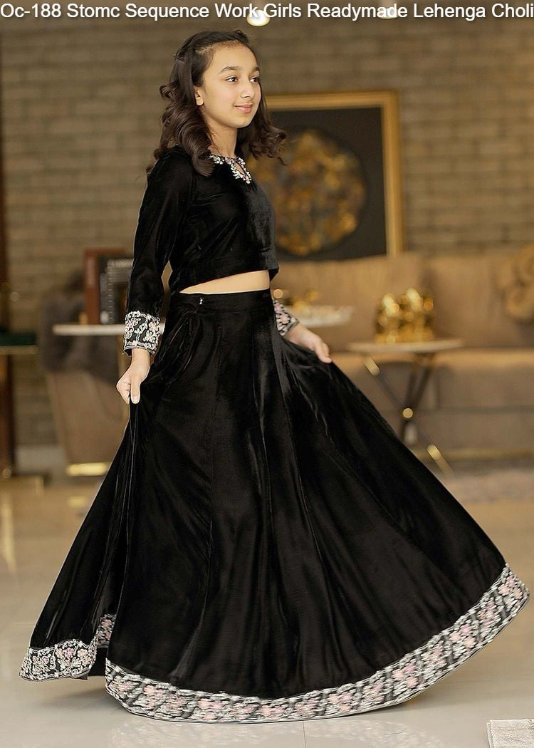 Oc-188 Stomc Sequence Work Girls Readymade Lehenga Choli