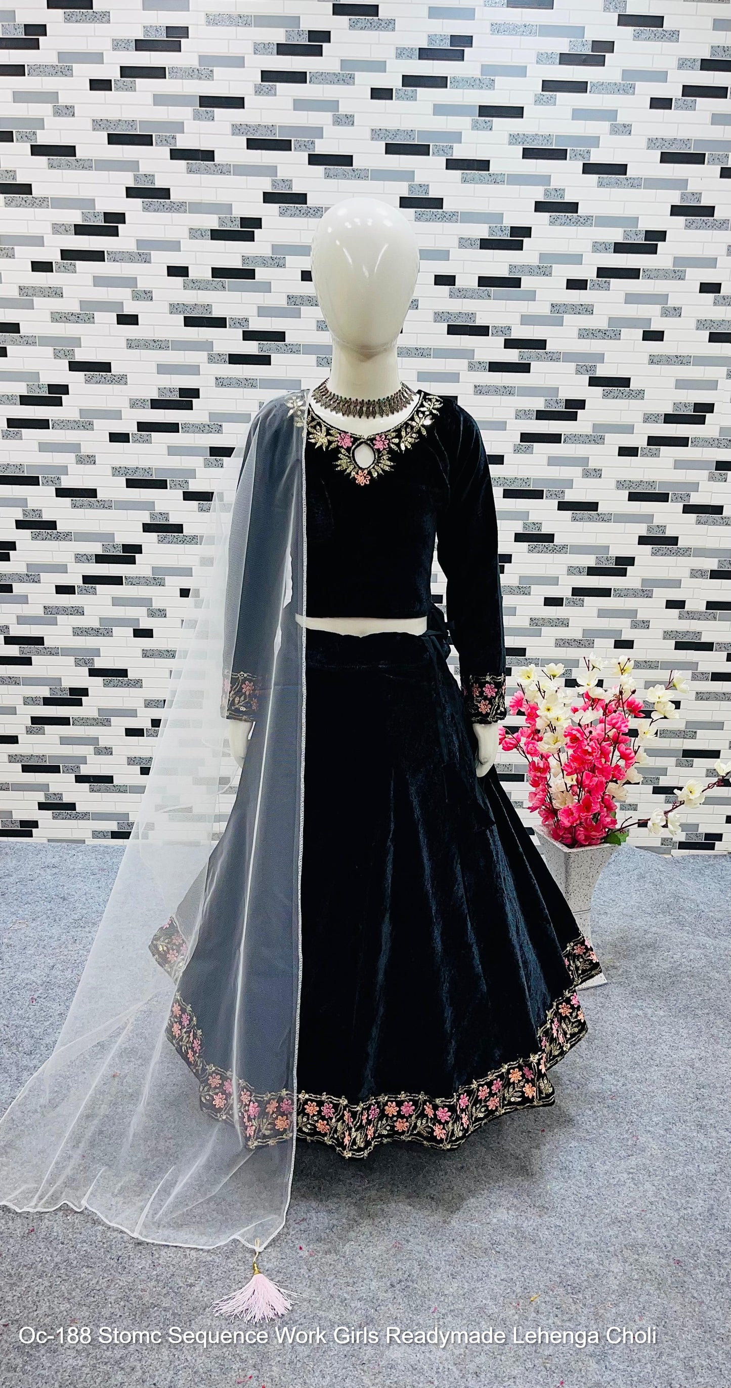 Oc-188 Stomc Sequence Work Girls Readymade Lehenga Choli