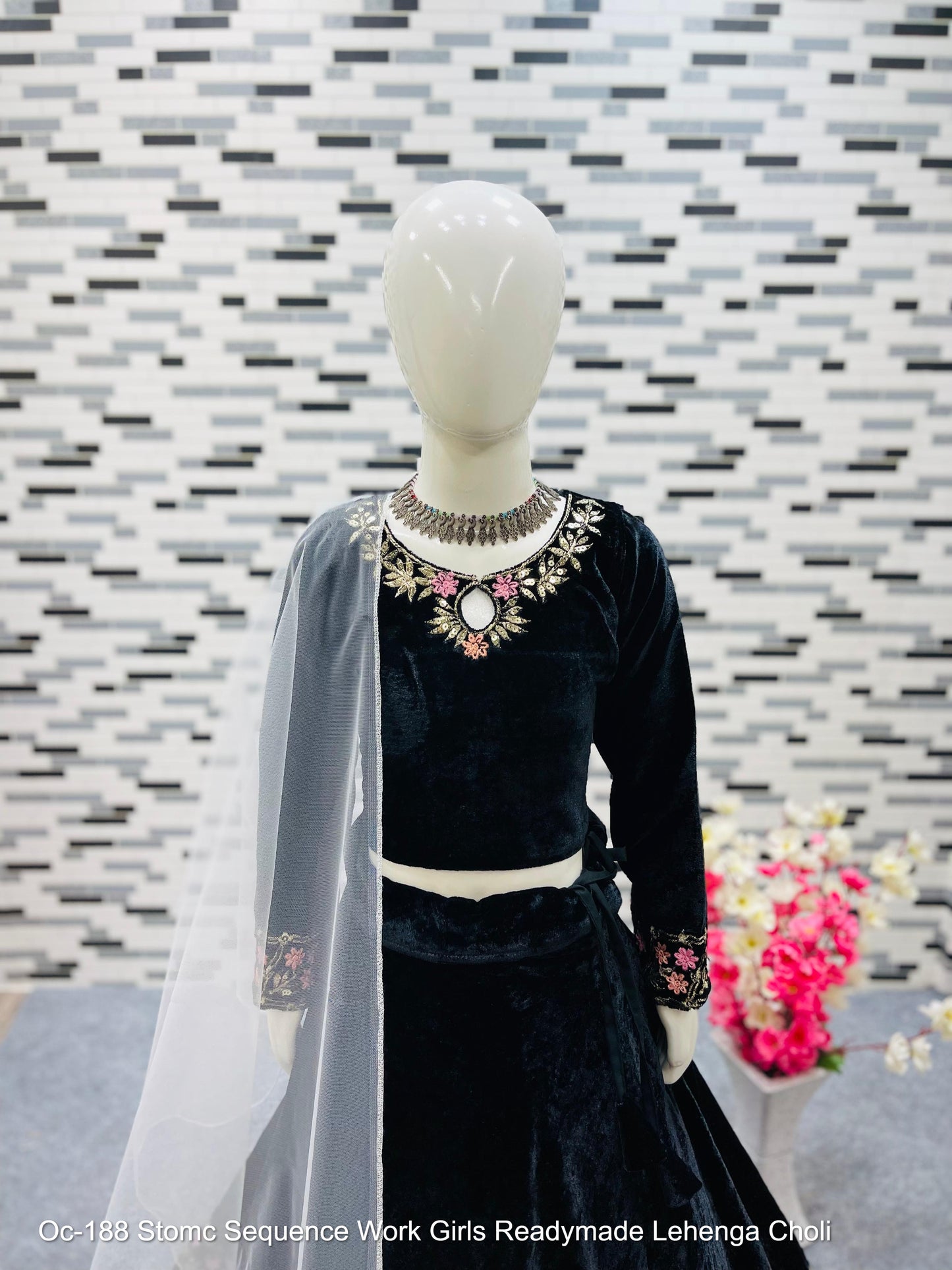 Oc-188 Stomc Sequence Work Girls Readymade Lehenga Choli