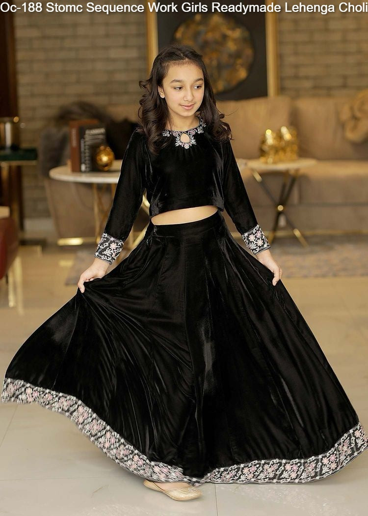 Oc-188 Stomc Sequence Work Girls Readymade Lehenga Choli