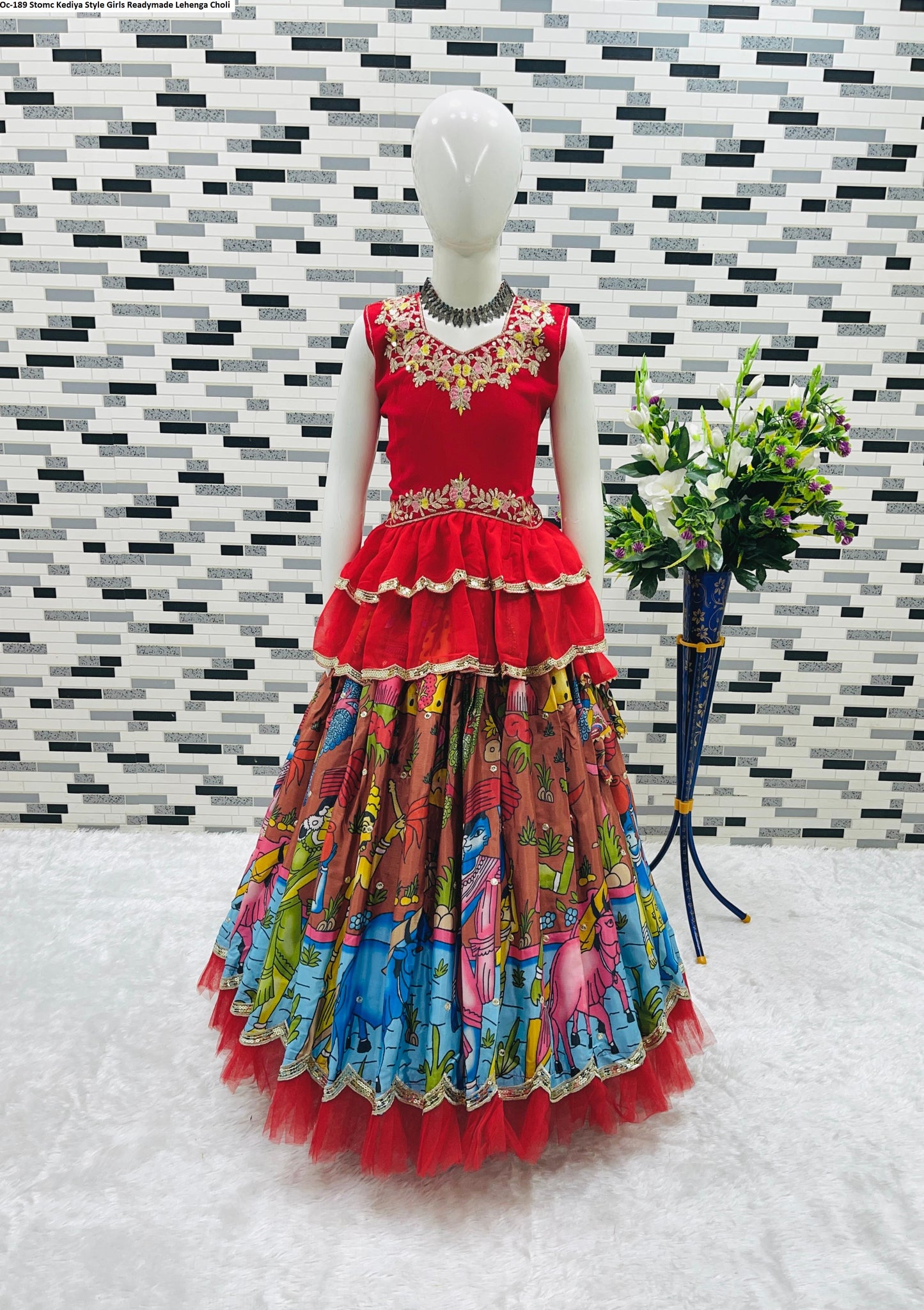 Oc-189 Stomc Kediya Style Girls Readymade Lehenga Choli