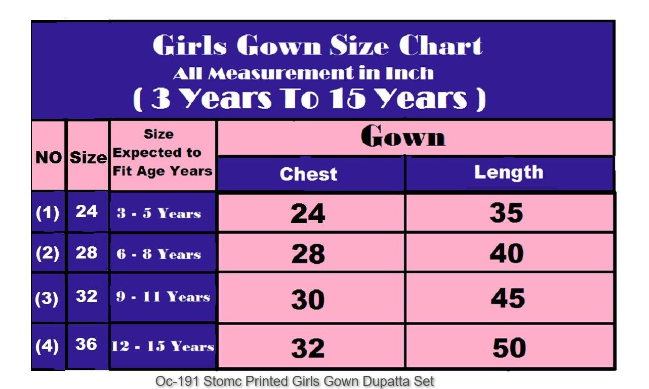 Oc-191 Stomc Printed Girls Gown Dupatta Set