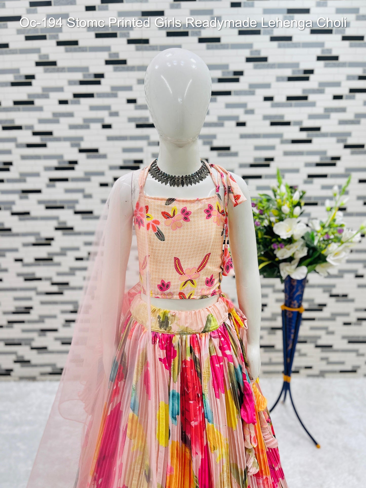 Oc-194 Stomc Printed Girls Readymade Lehenga Choli