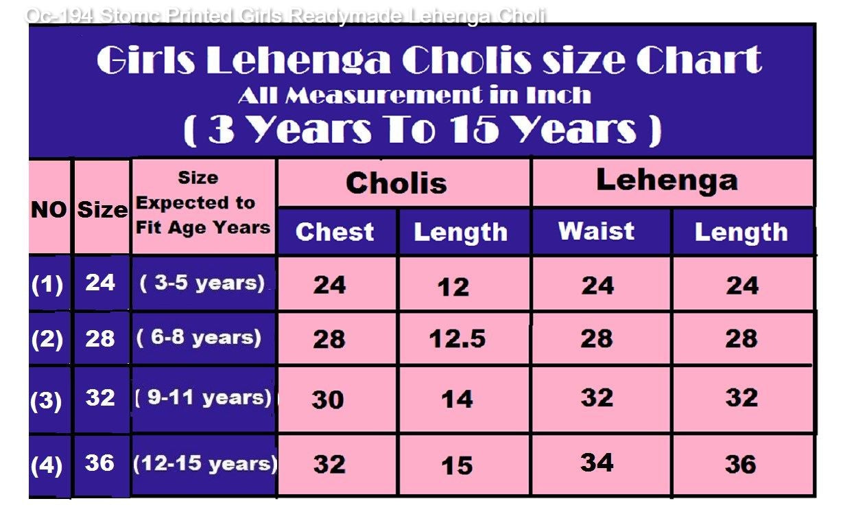 Oc-194 Stomc Printed Girls Readymade Lehenga Choli
