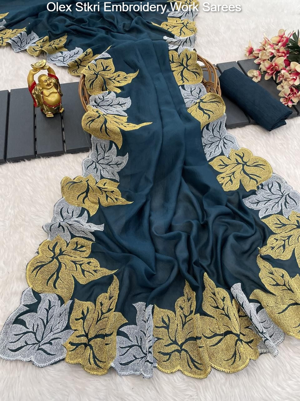 Olex Stkri Embroidery Work Sarees