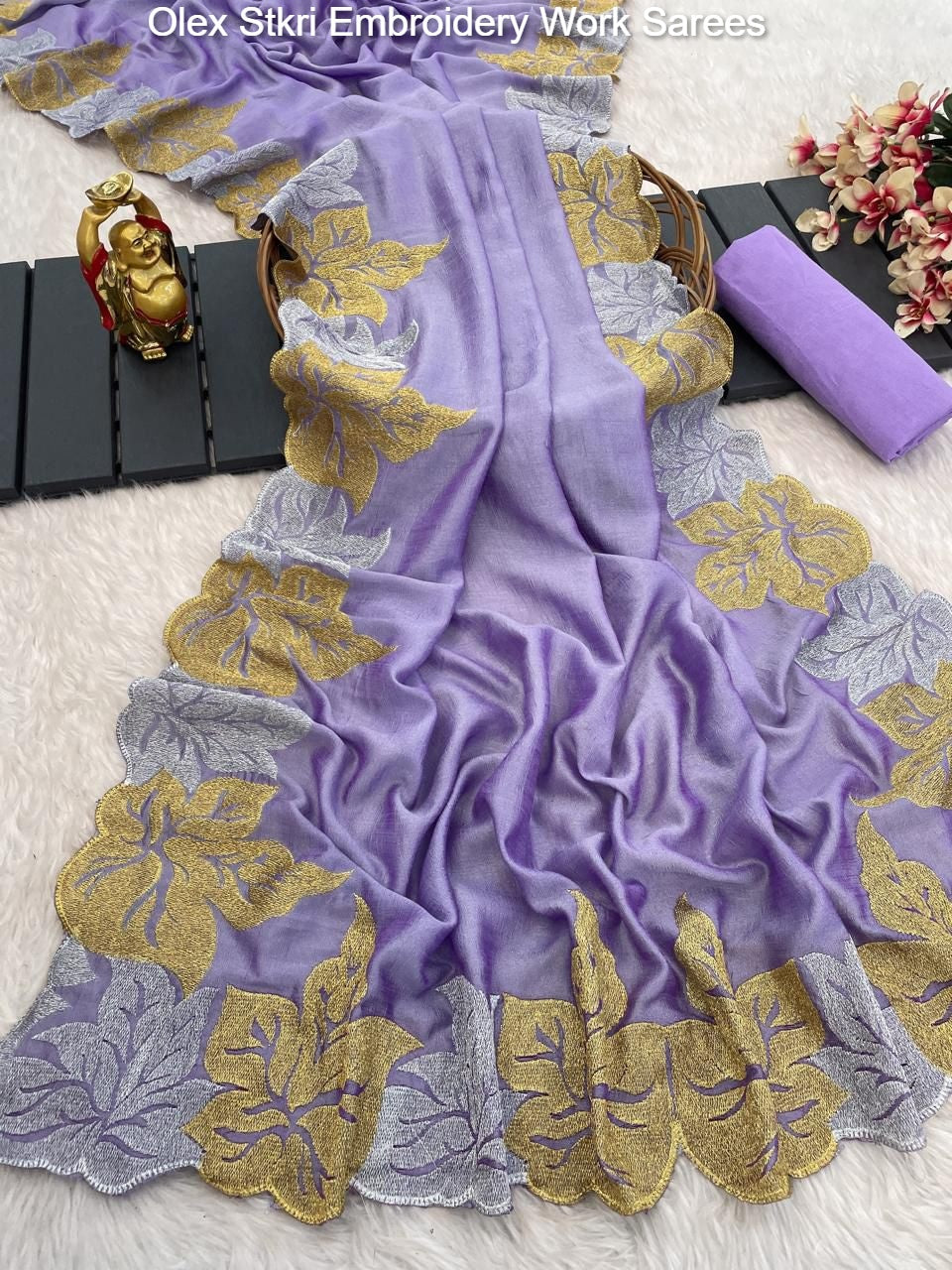 Olex Stkri Embroidery Work Sarees