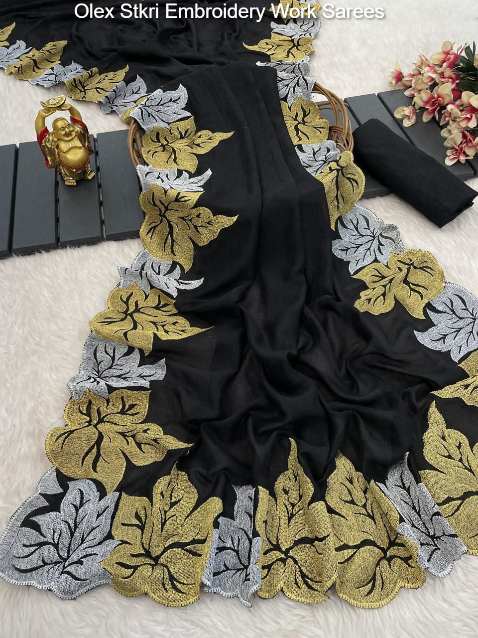 Olex Stkri Embroidery Work Sarees