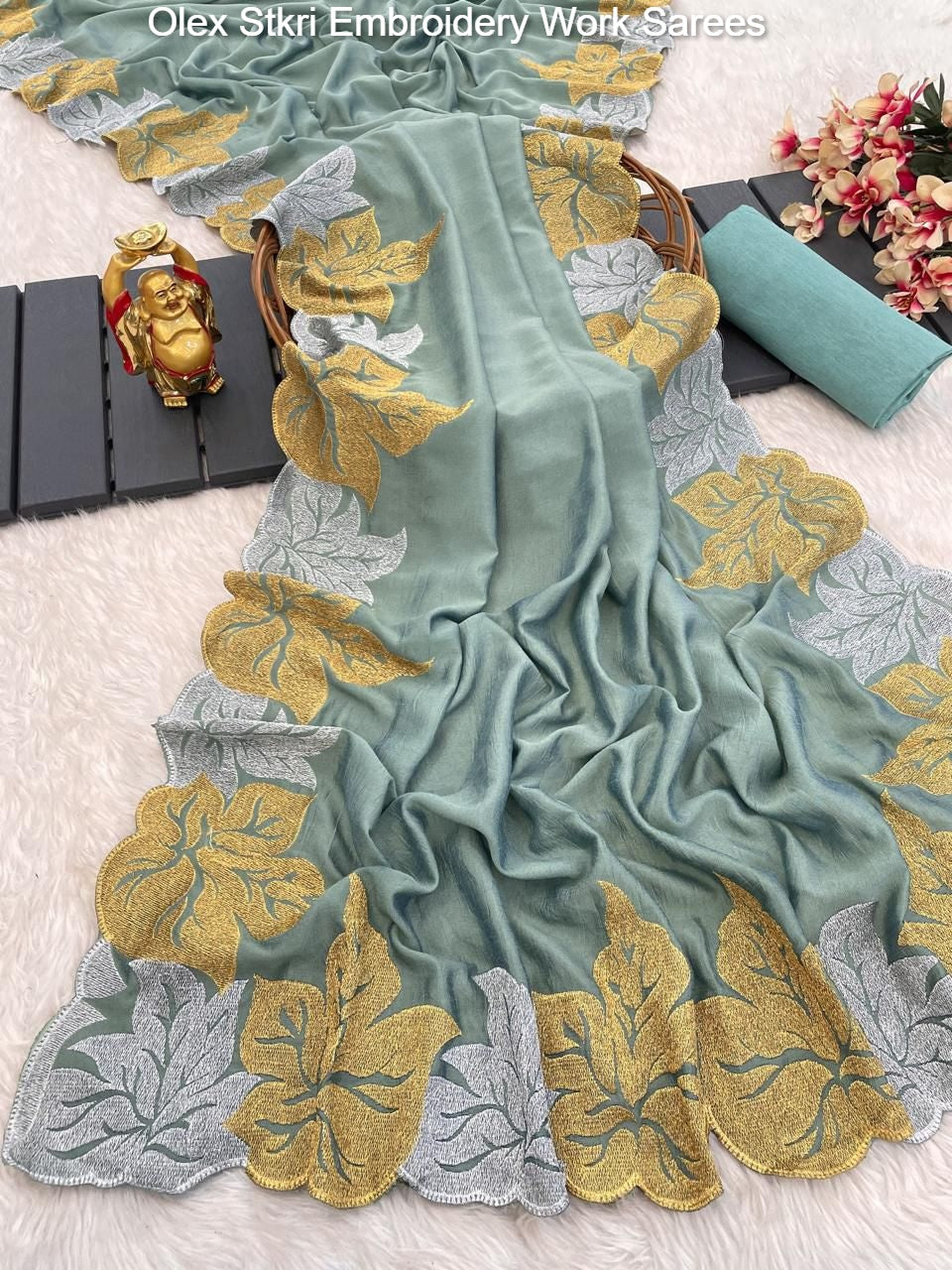 Olex Stkri Embroidery Work Sarees