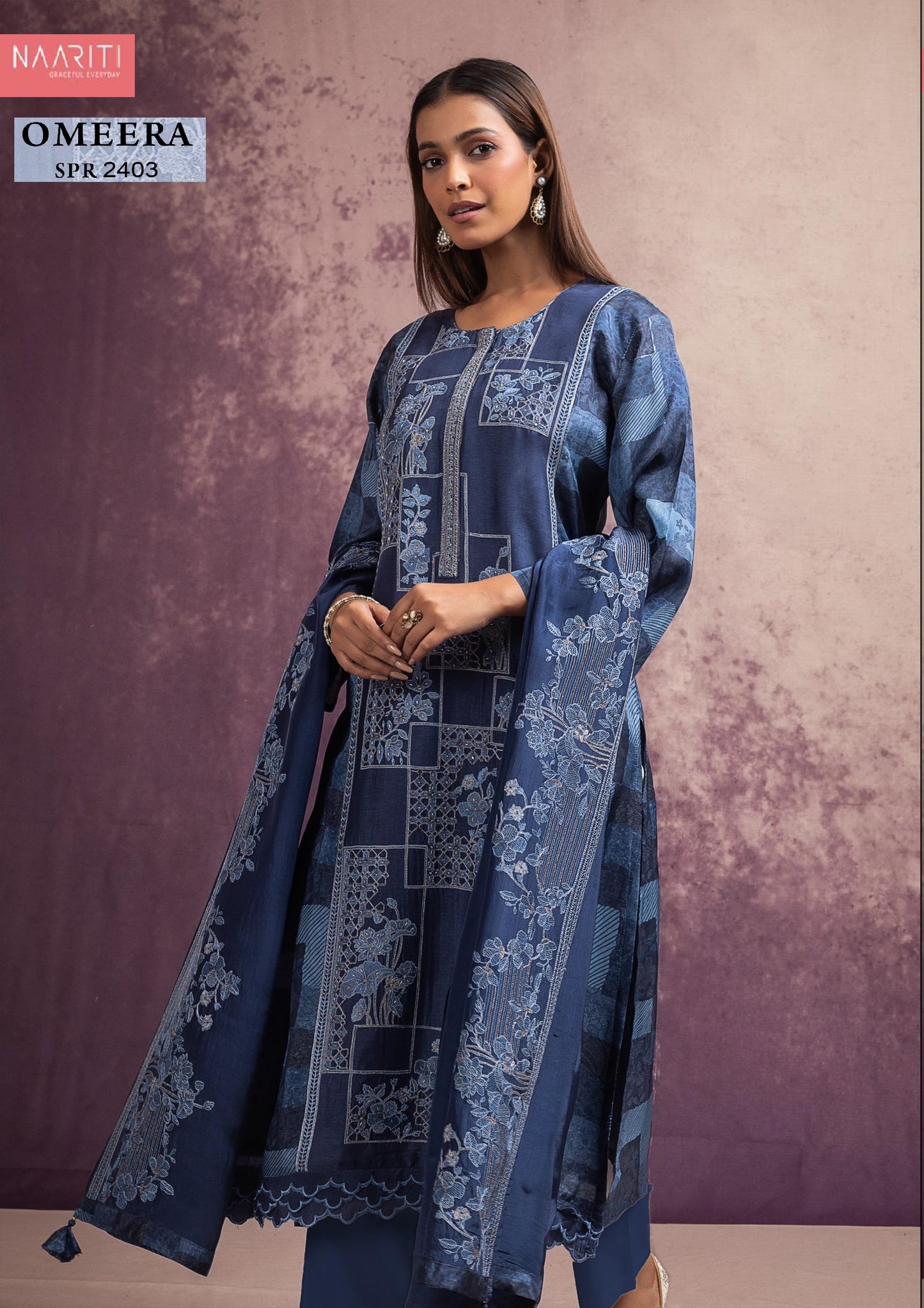 Omeera 2403 Naariti Printed Unstitched Suits