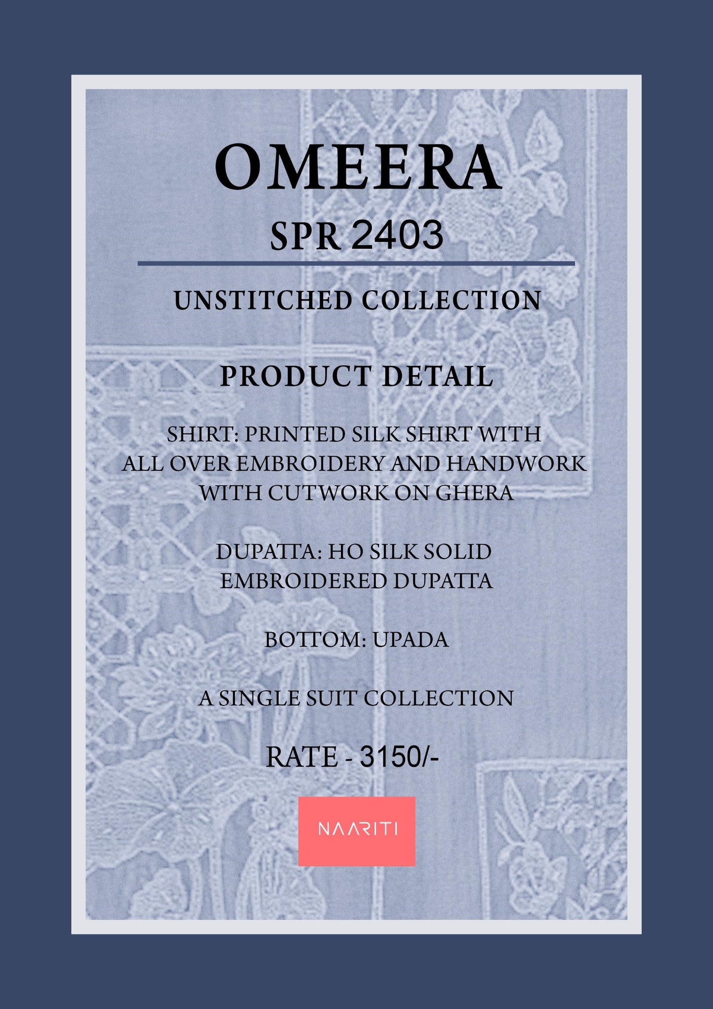 Omeera 2403 Naariti Printed Unstitched Suits