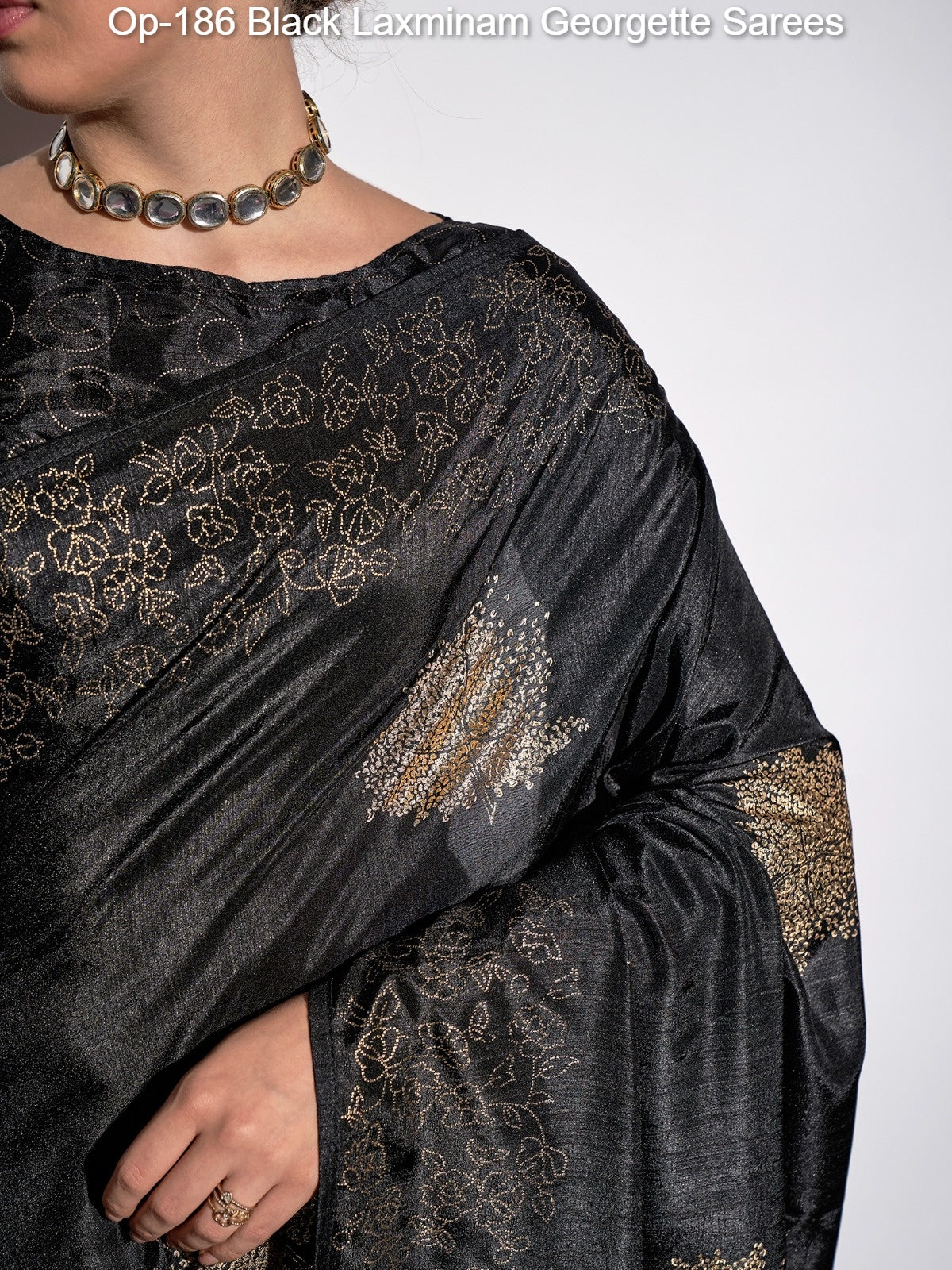 Op-186 Black Laxminam Georgette Sarees