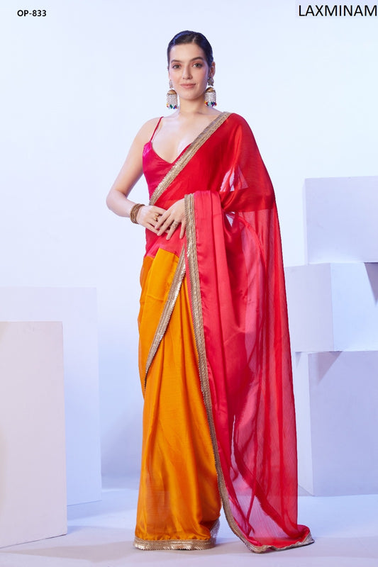 Op-833 Laxminam Satin Moss Sarees