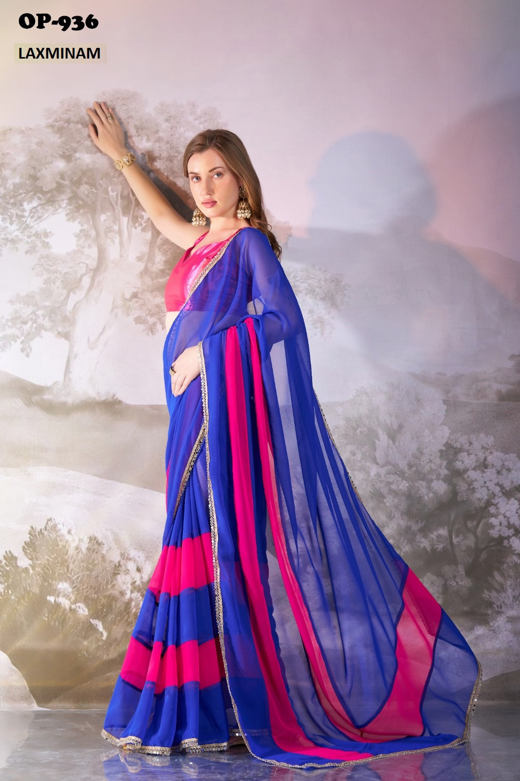 Op-936 Laxminam Chiffon Sarees