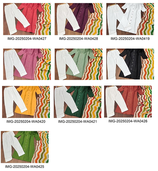 Orange Non-Branded Stkri Slub Cotton Readymade Suits