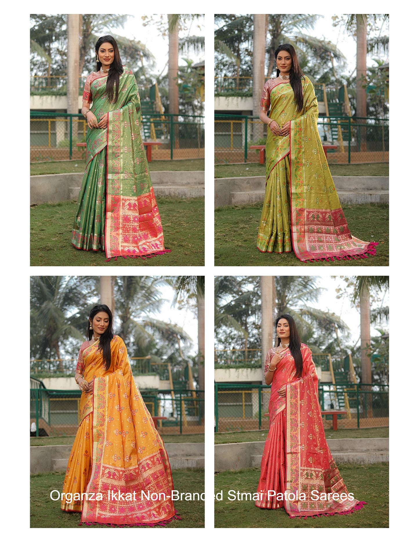 Organza Ikkat Non-Branded Stmai Patola Sarees