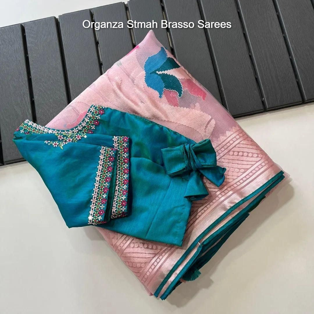 Organza Stmah Brasso Sarees