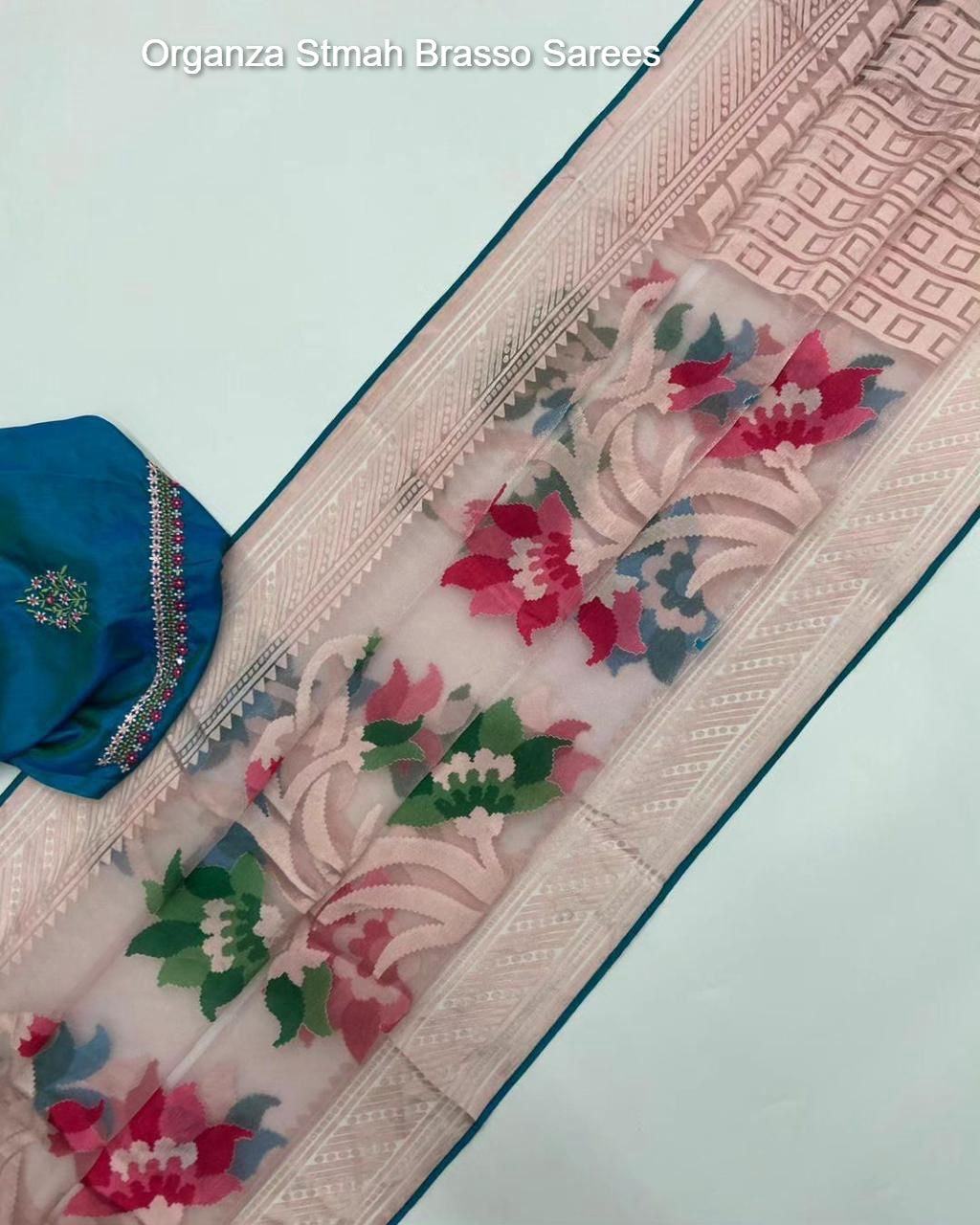 Organza Stmah Brasso Sarees