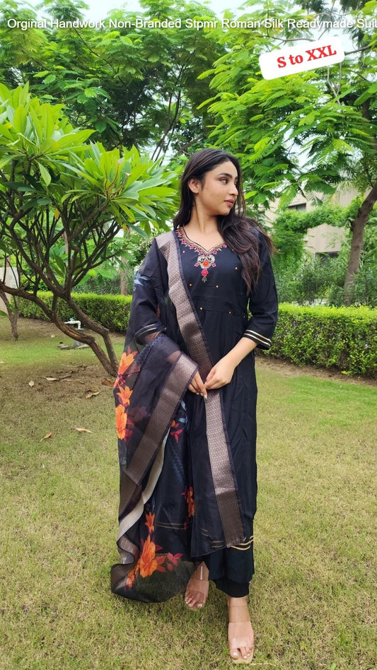 Orginal Handwork Non-Branded Stpmr Roman Silk Readymade Suits