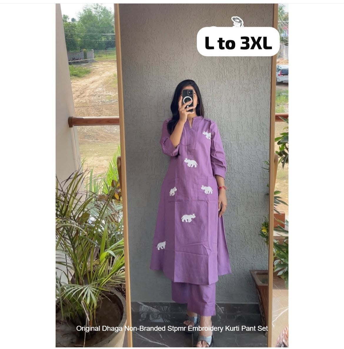 Original Dhaga Non-Branded Stpmr Embroidery Kurti Pant Set