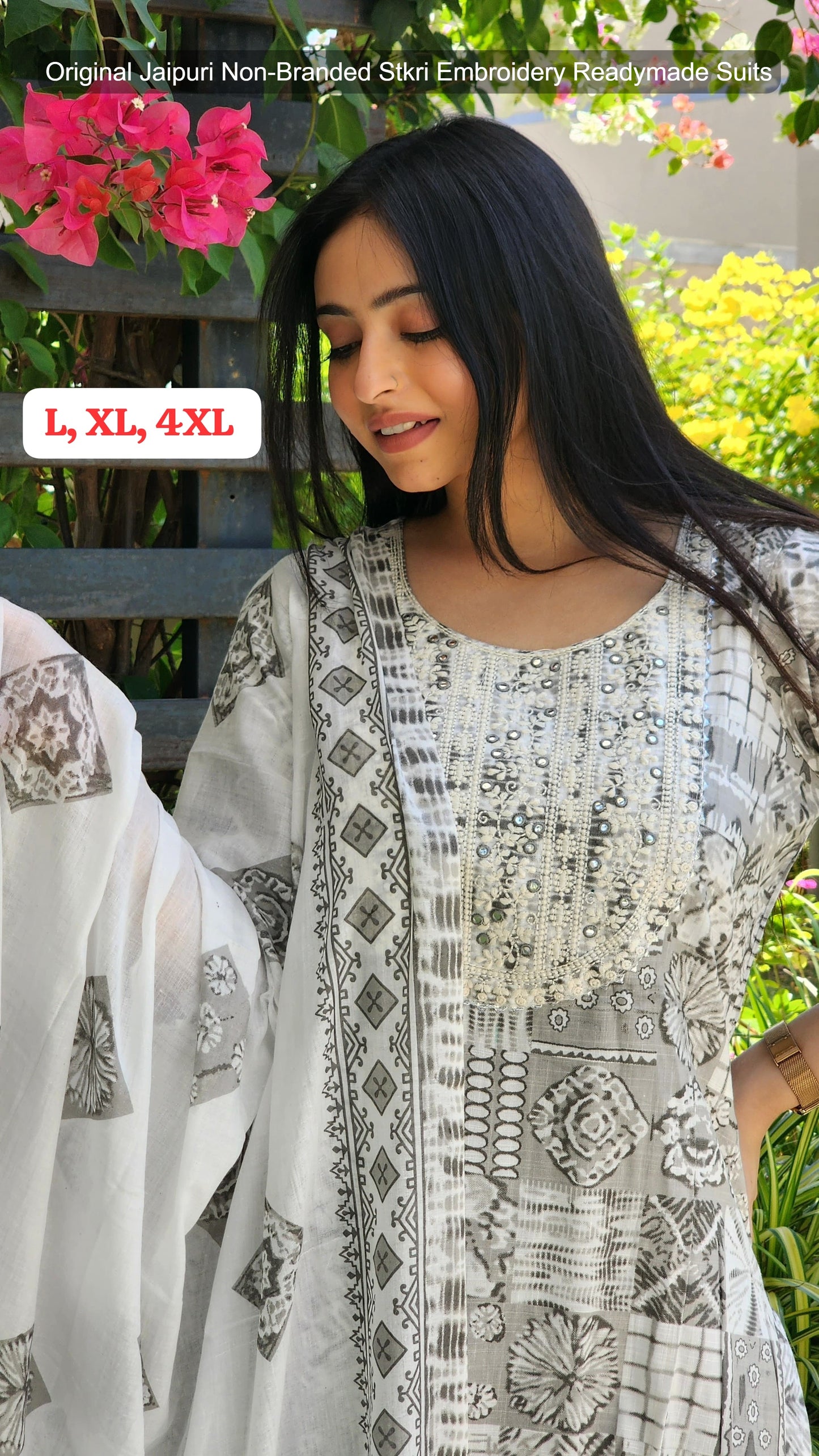 Original Jaipuri Non-Branded Stkri Embroidery Readymade Suits