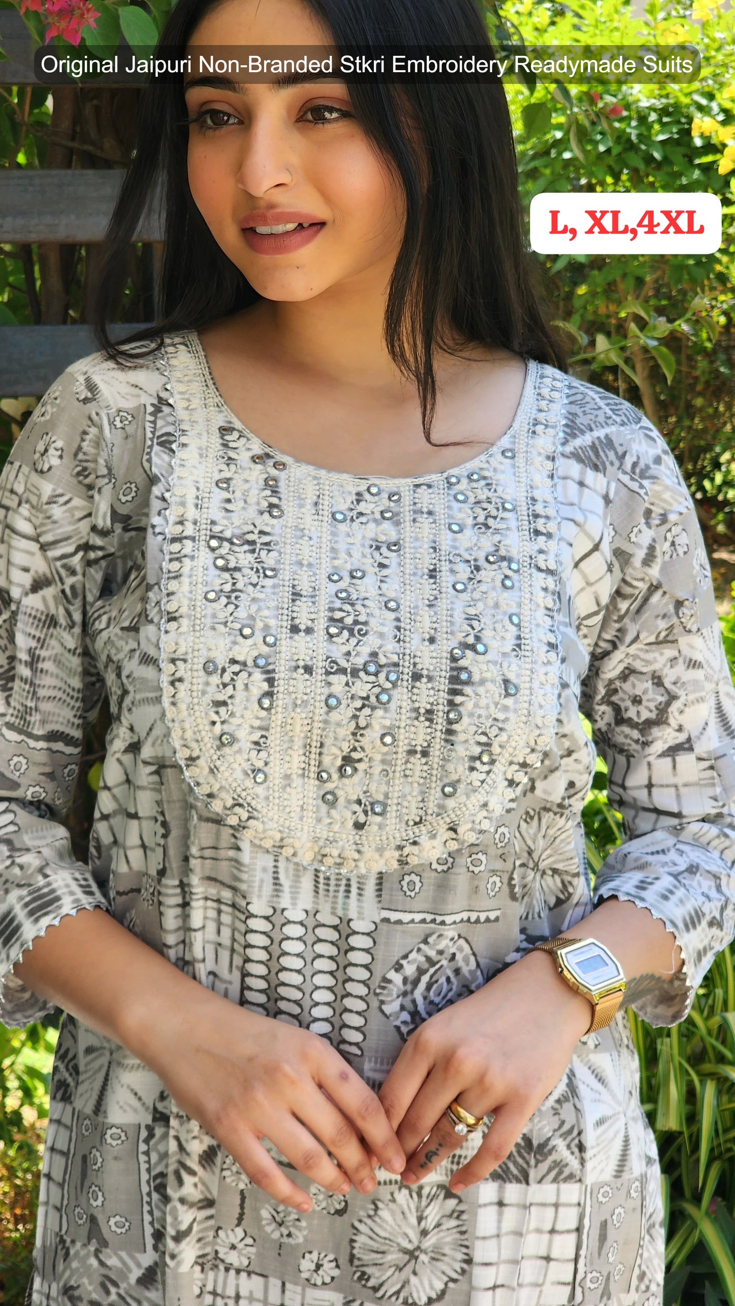 Original Jaipuri Non-Branded Stkri Embroidery Readymade Suits