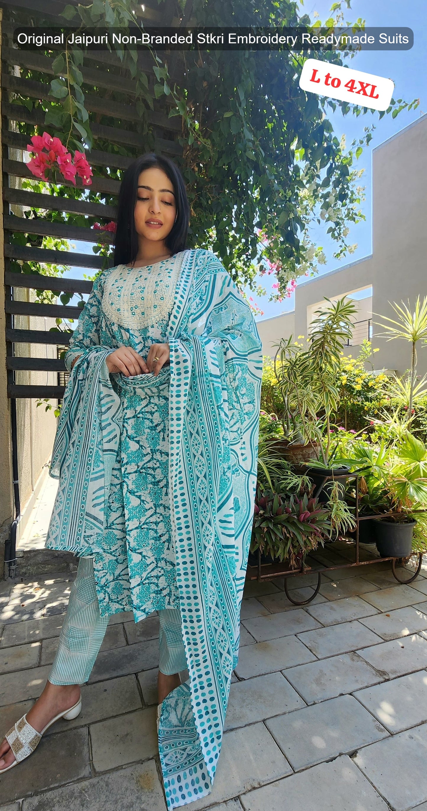 Original Jaipuri Non-Branded Stkri Embroidery Readymade Suits