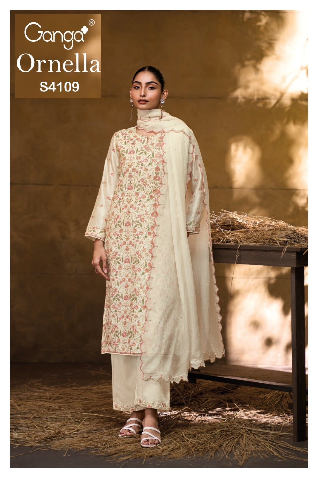 Ornella 4109 Ganga Embroidery Unstitched Suits