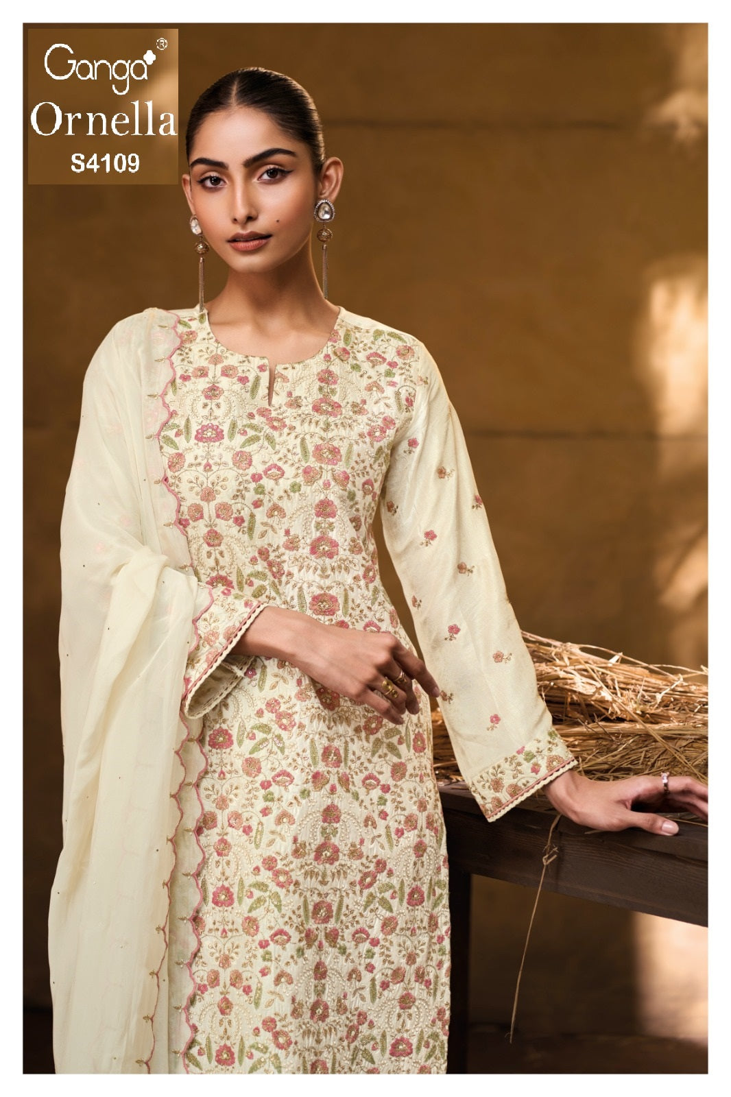Ornella 4109 Ganga Embroidery Unstitched Suits