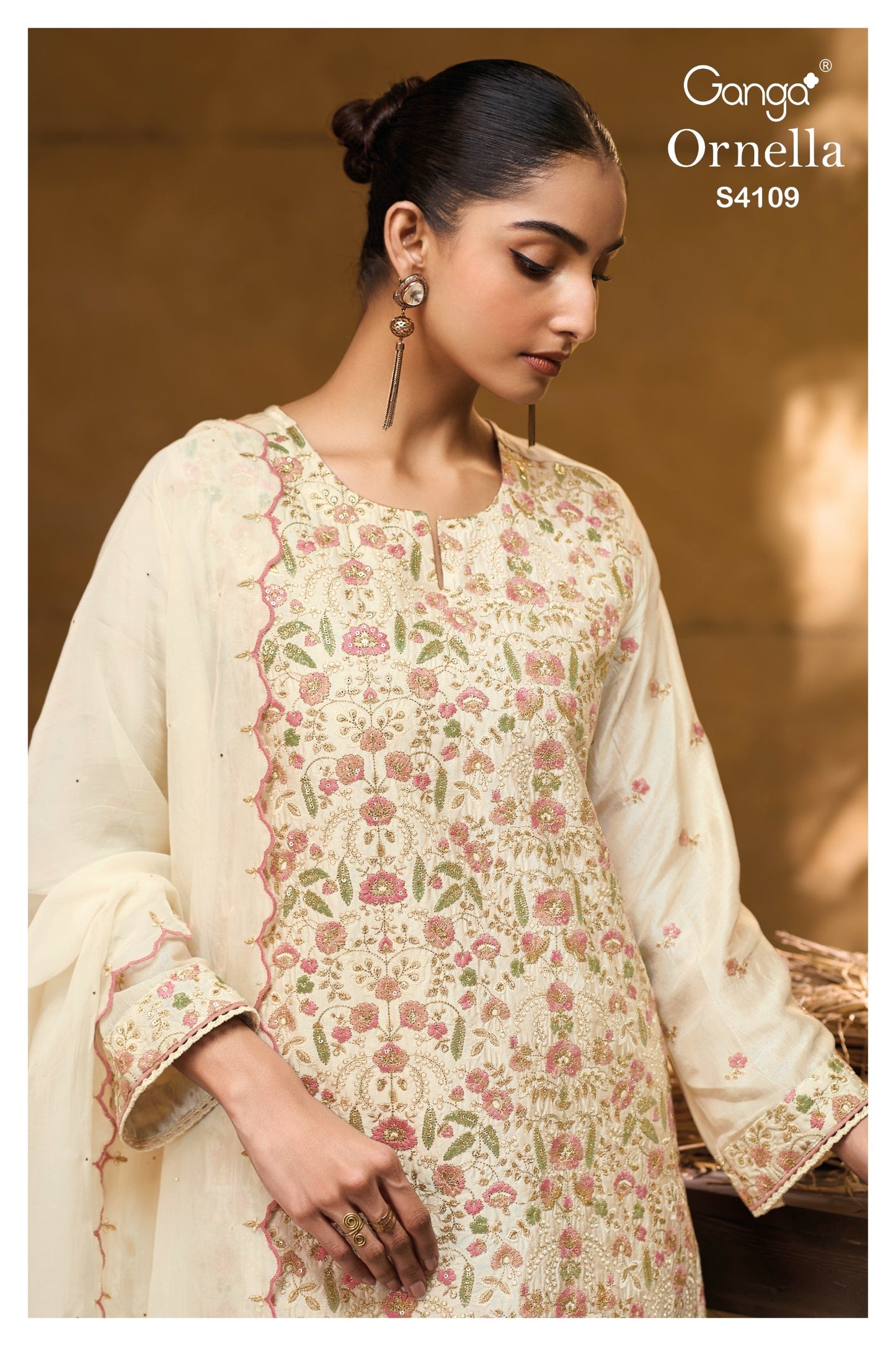 Ornella 4109 Ganga Embroidery Unstitched Suits