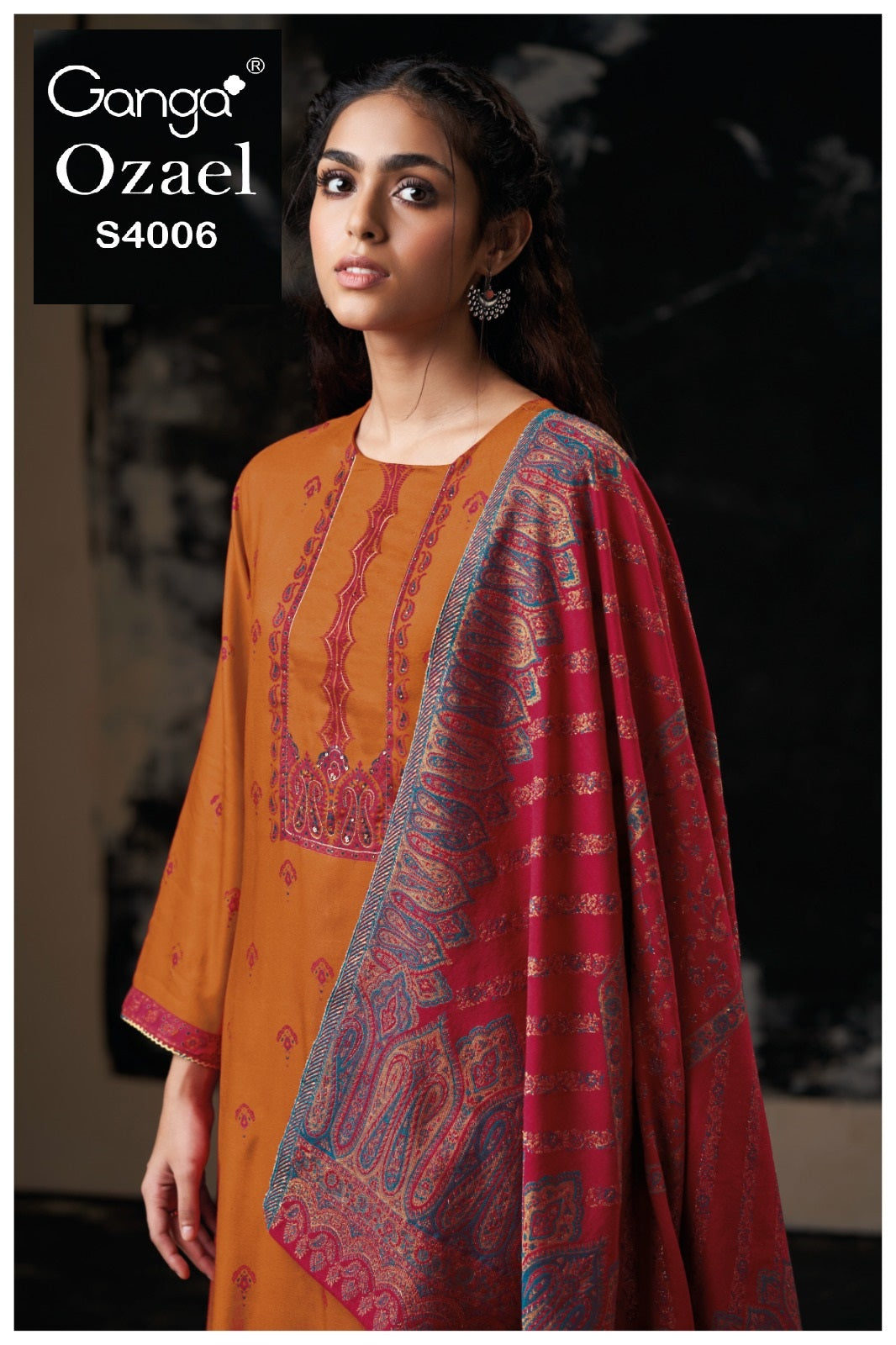 Ozael 4006 Ganga Premium Unstitched Suits