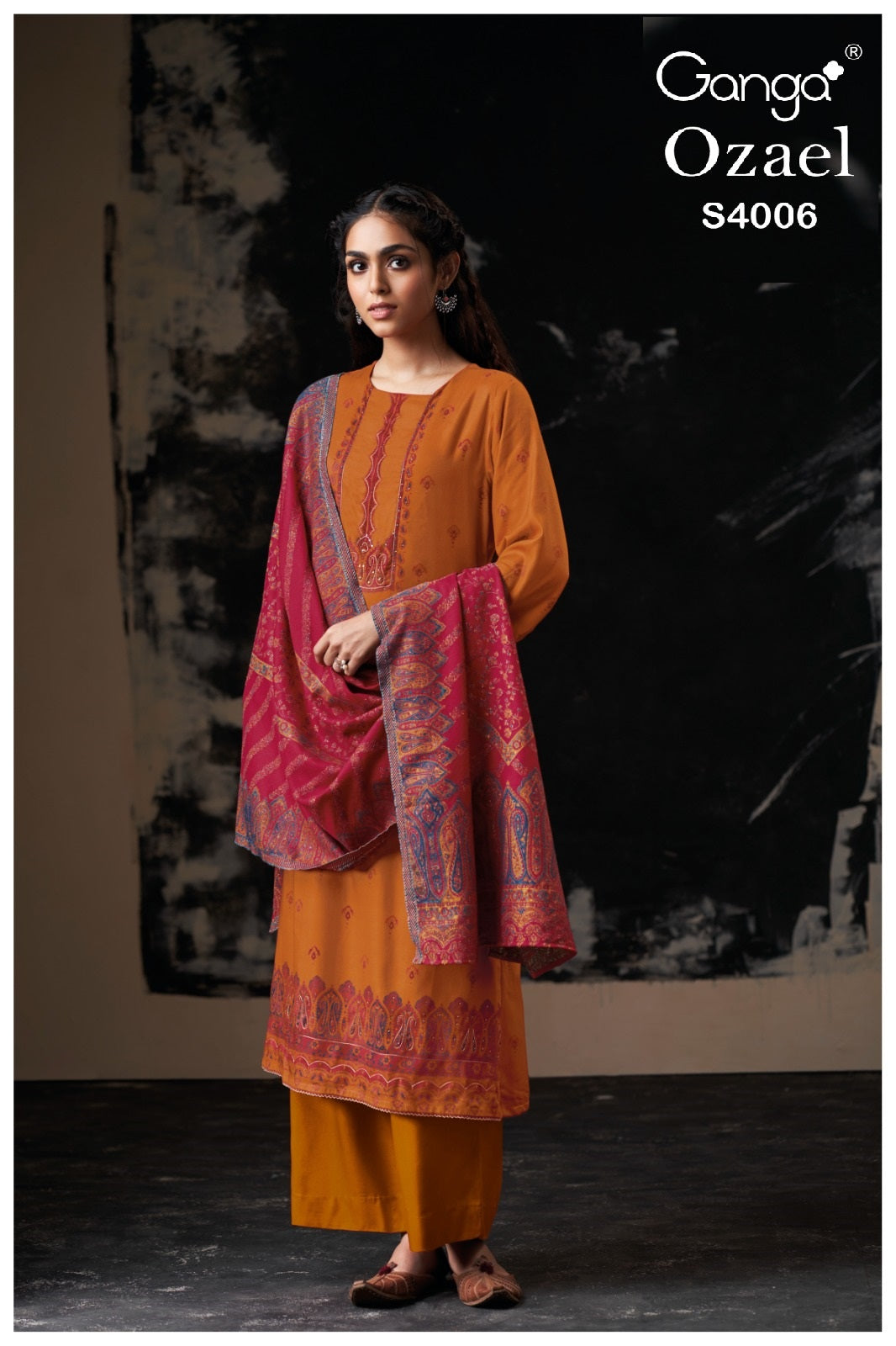 Ozael 4006 Ganga Premium Unstitched Suits