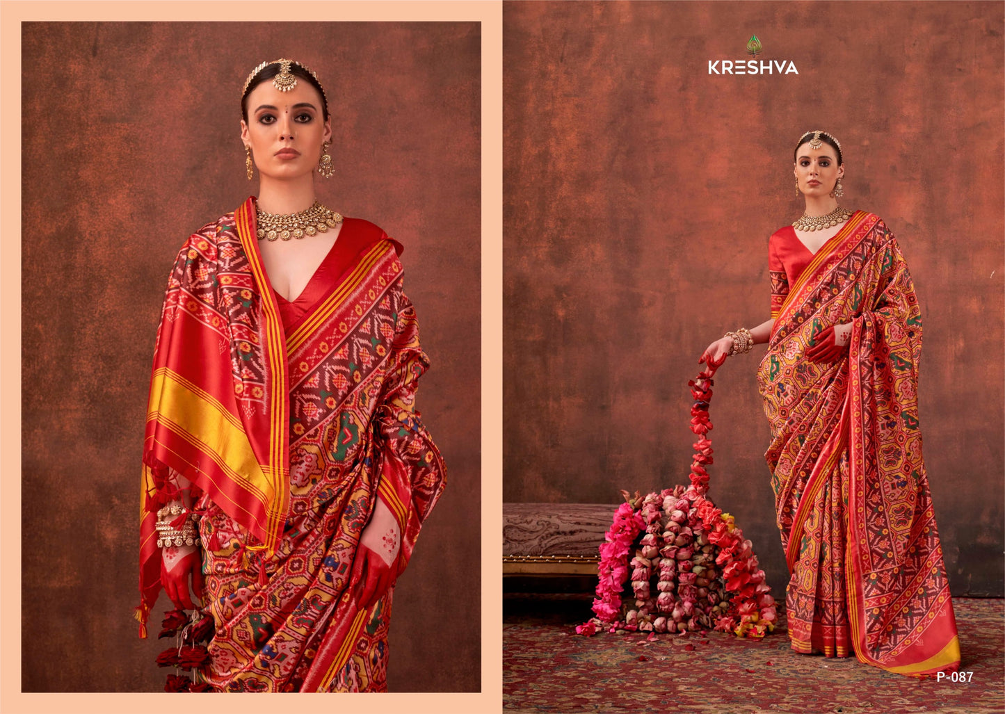 P-087 Patola Signature Kreshva Pv Silk Sarees