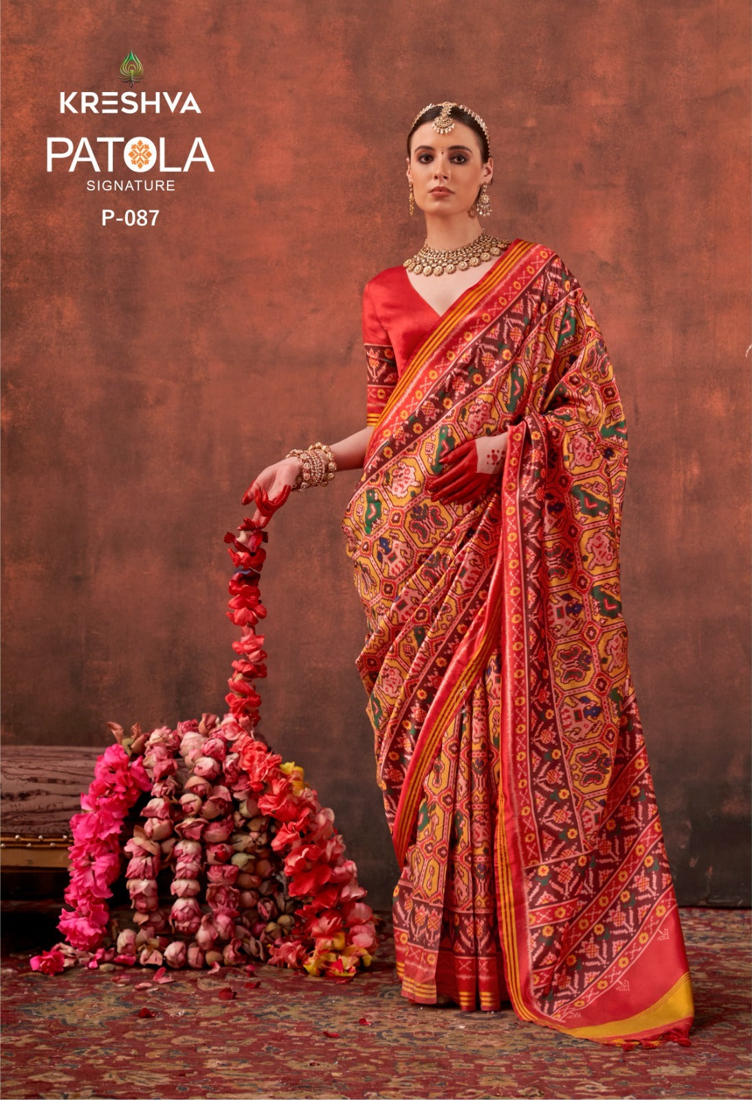 P-087 Patola Signature Kreshva Pv Silk Sarees